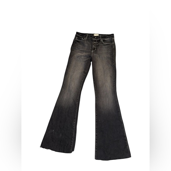 L’AGENCE Sera High-Rise Sneaker Flare Jeans in Faded Black Size 27 MSRP $300 - Picture 7 of 10